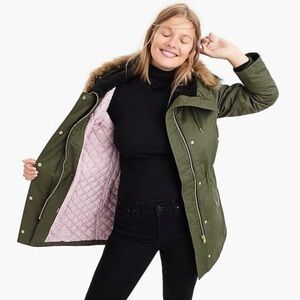 J.Crew Perfect Winter Parka Olive Army Green